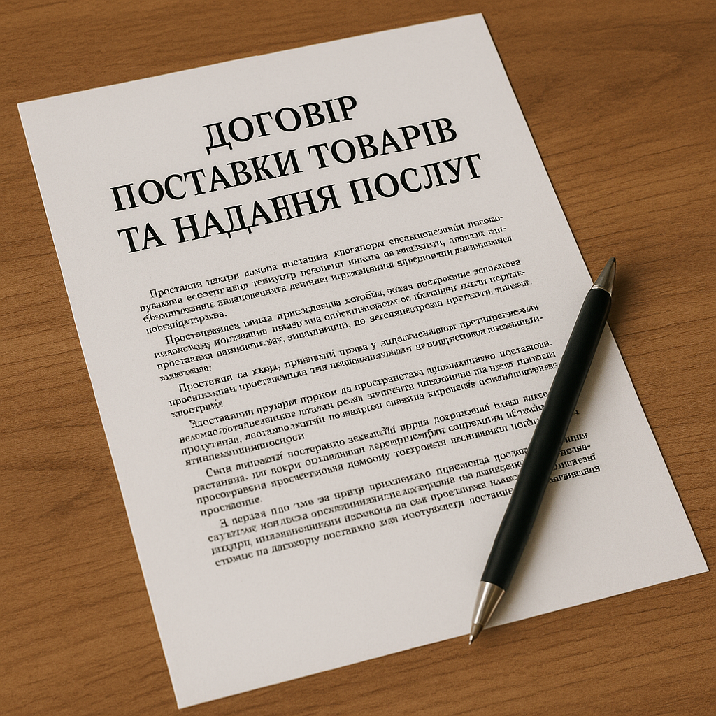 Договір поставки товарів та надання послуг