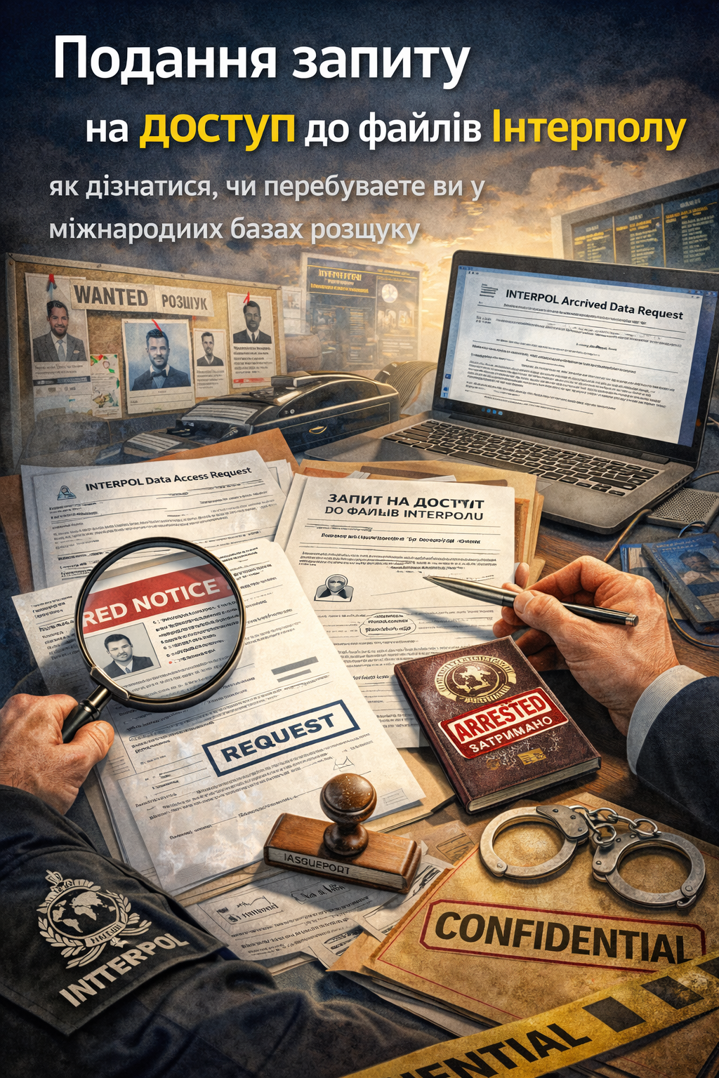 Подання запиту на доступ до файлів Інтерполу